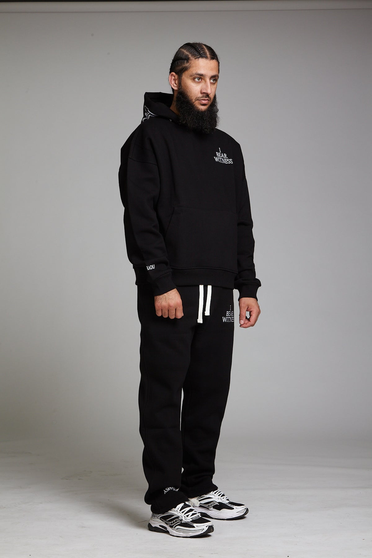 “I Bear Witness” Oversized Black Hoodie