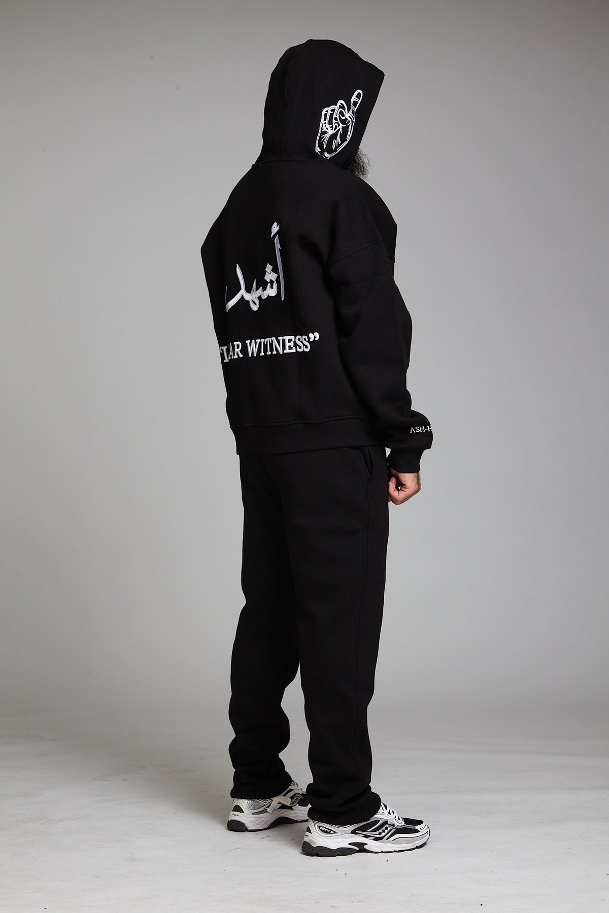 “I Bear Witness” Oversized Black Hoodie