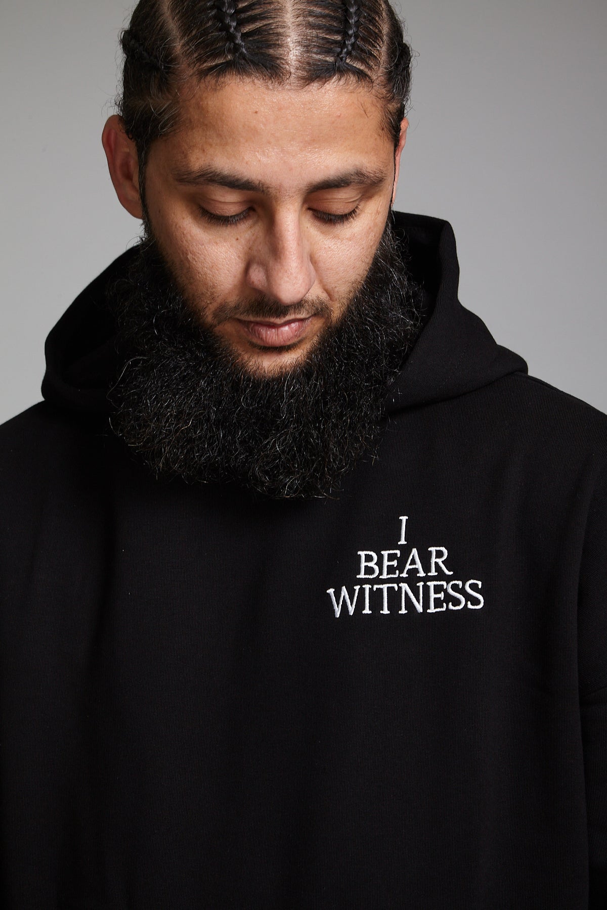 “I Bear Witness” Oversized Black Hoodie