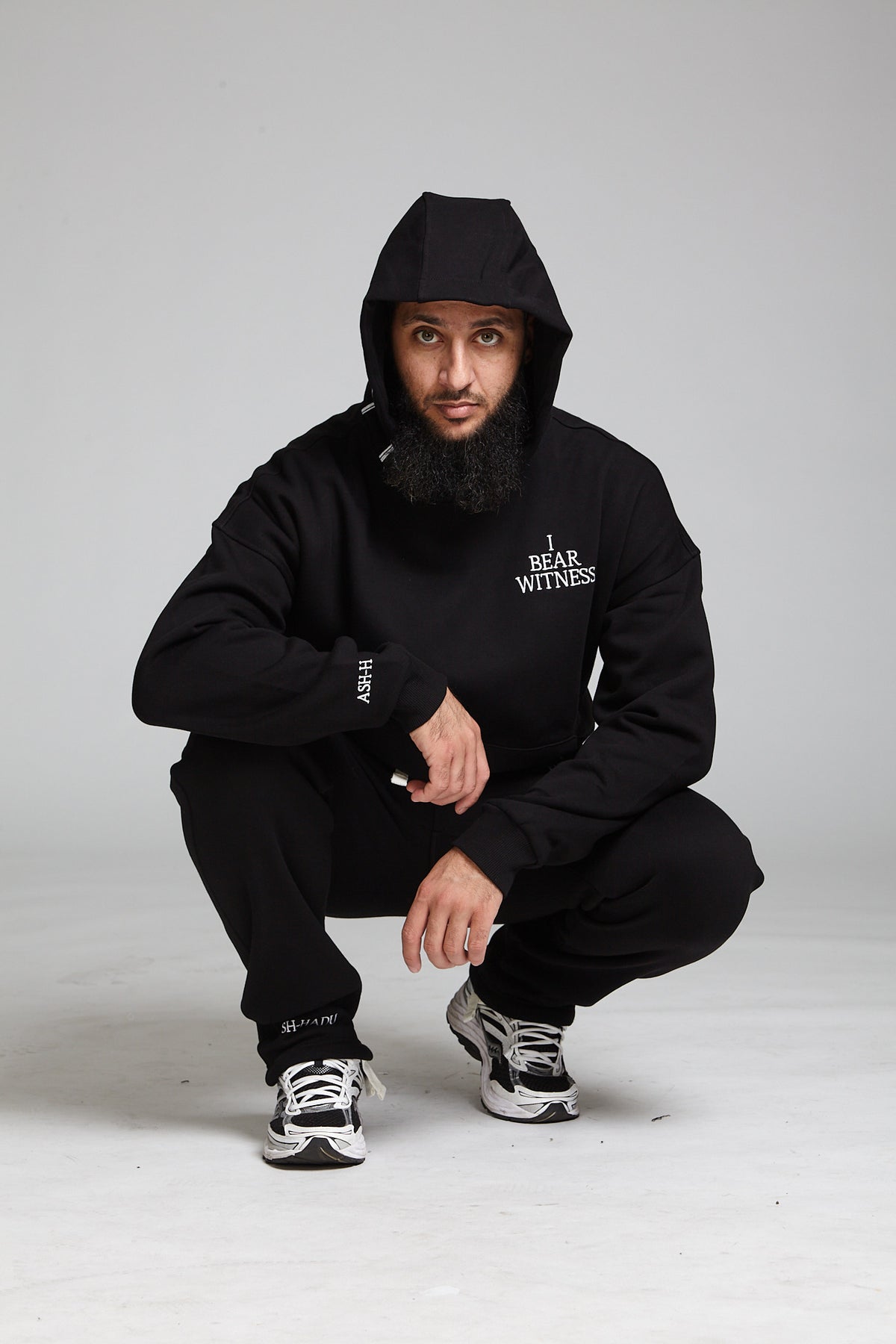 “I Bear Witness” Oversized Black Hoodie